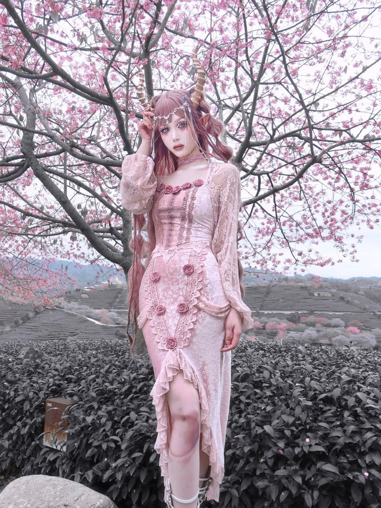 Get trendy with Sakura Dusk 3D Rose Corset top set - Shirts & Tops available at Peiliee Shop. Grab yours for $48.50 today!