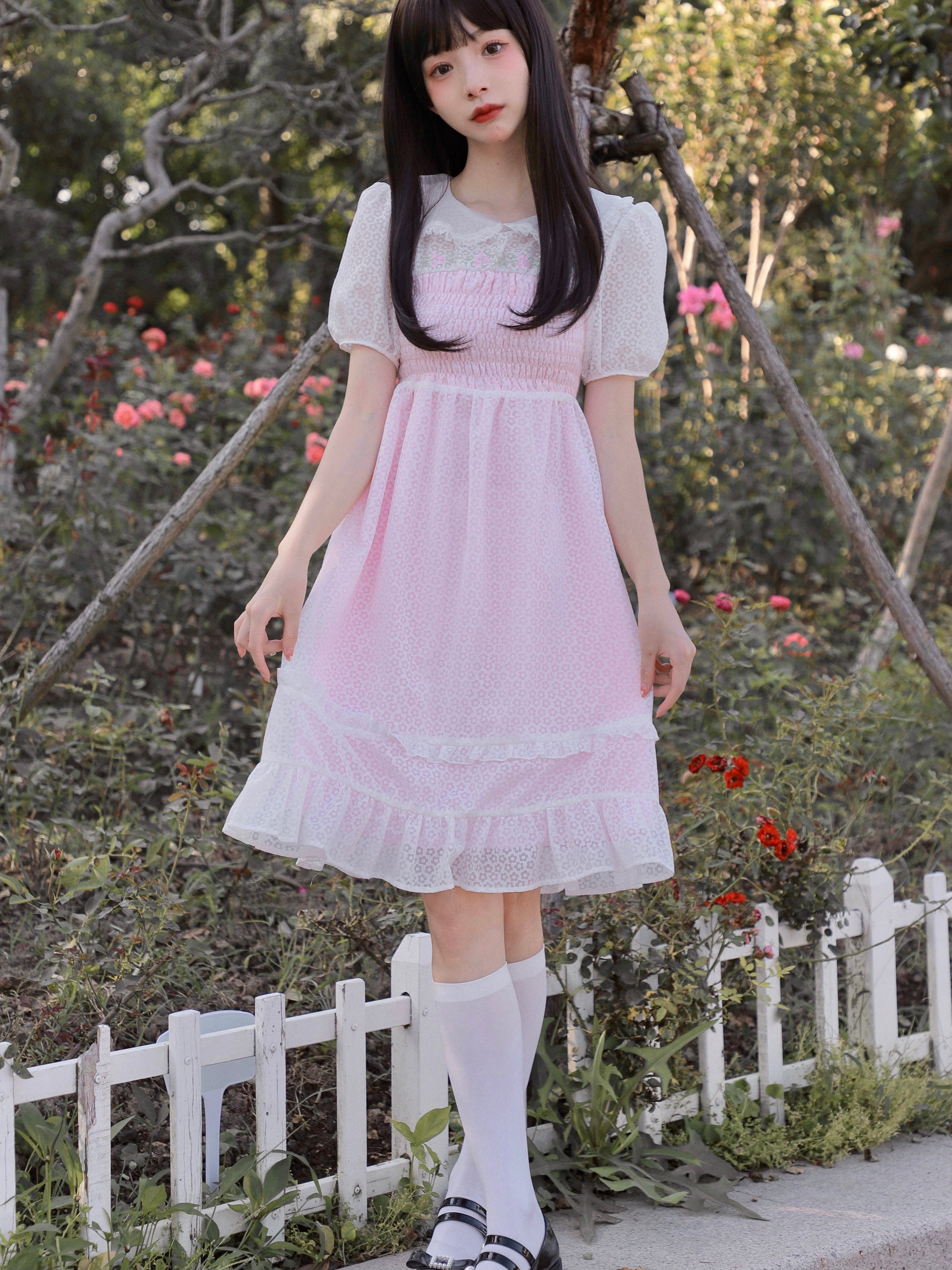 Get trendy with Rose Mist French Romantic Dress - available at Peiliee Shop. Grab yours for $58 today!