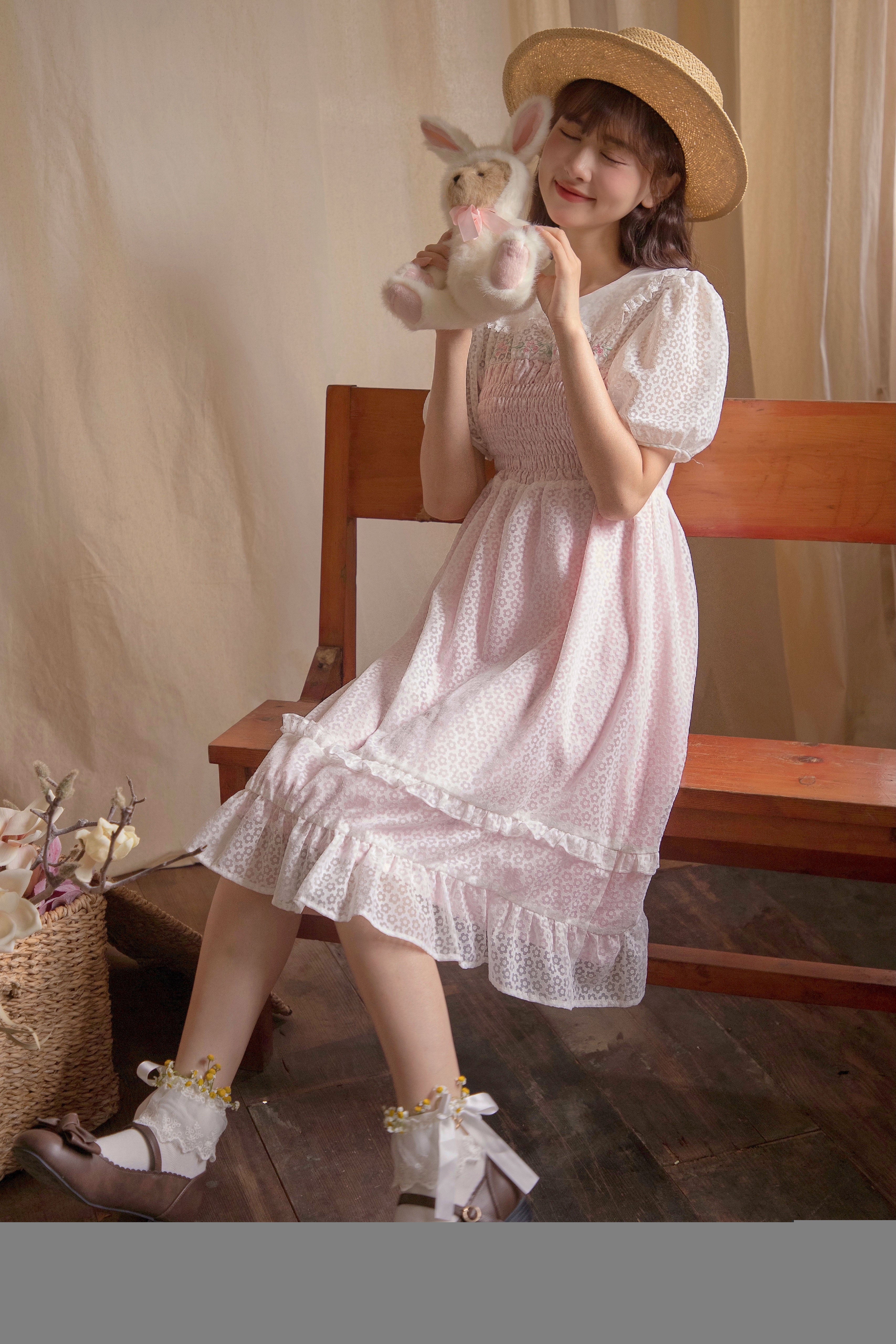 Get trendy with Rose Mist French Romantic Dress - available at Peiliee Shop. Grab yours for $58 today!