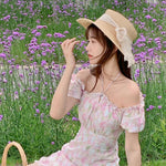 Get trendy with Tulip Flower Sea Floral Mini Dress - Dresses available at Peiliee Shop. Grab yours for $36.80 today!