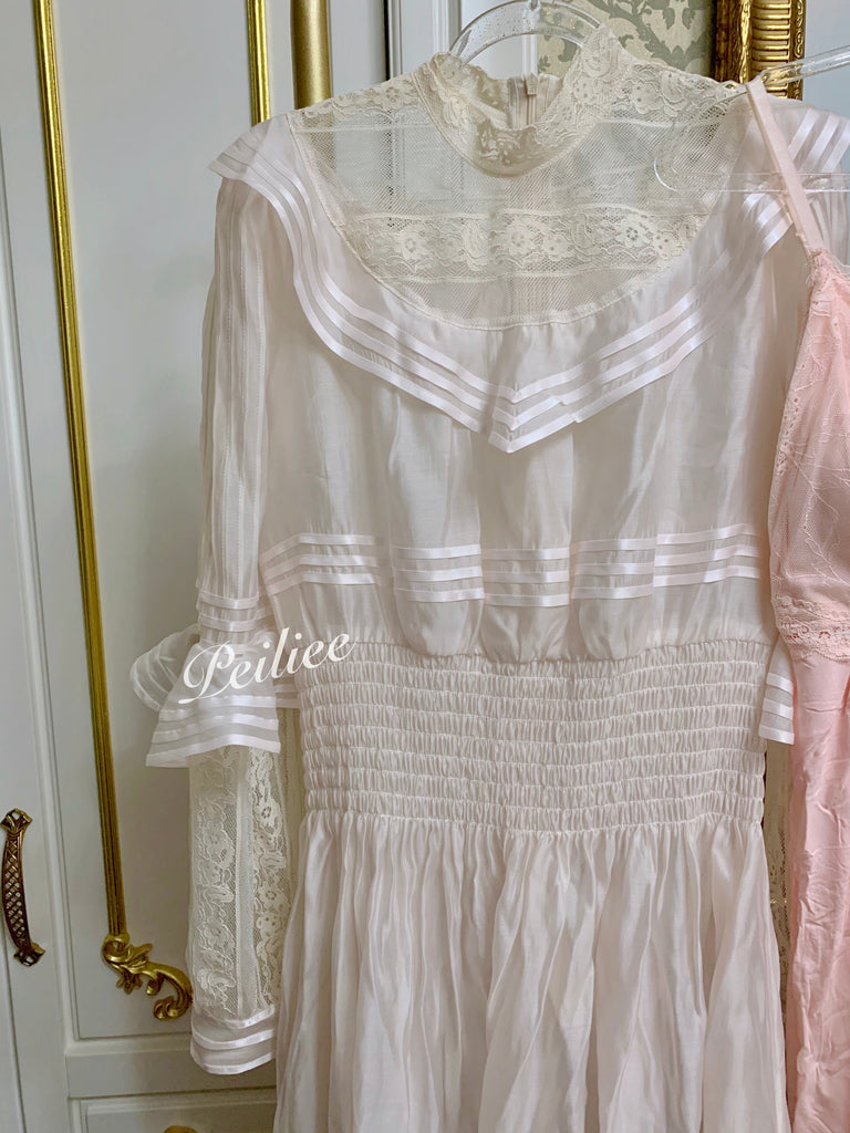 Get trendy with [Premium Selected] My Golden Days Vintage Antique Edwardian Soft Pink Dress Set -  available at Peiliee Shop. Grab yours for $75 today!