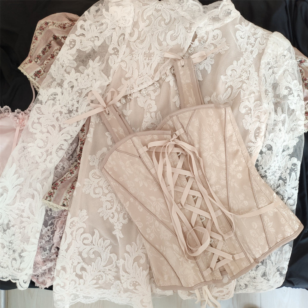 Get trendy with [LAST STOCK] Shall We Dance French Vintage Lace Corset -  available at Peiliee Shop. Grab yours for $40 today!