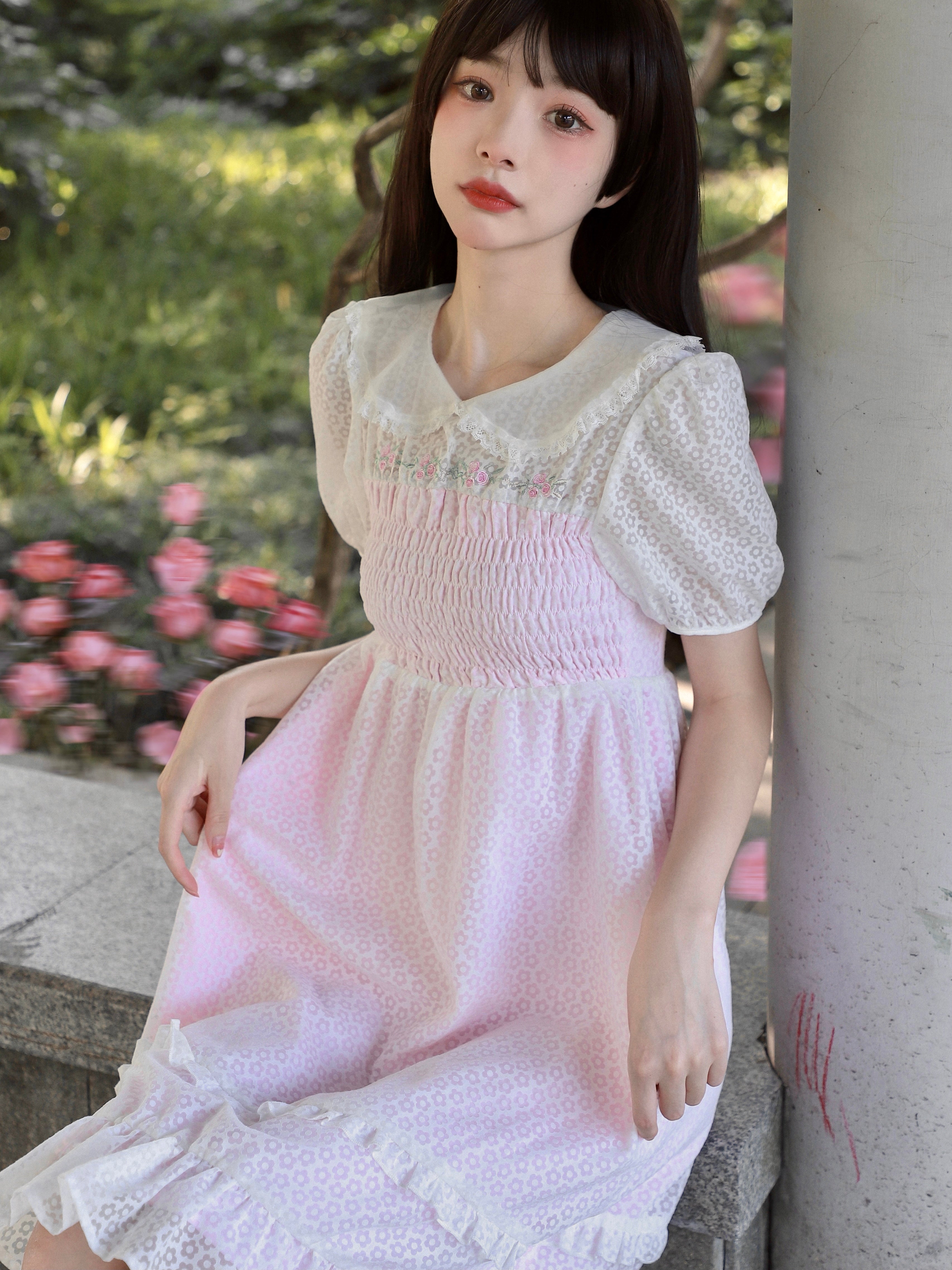 Get trendy with Rose Mist French Romantic Dress - available at Peiliee Shop. Grab yours for $58 today!