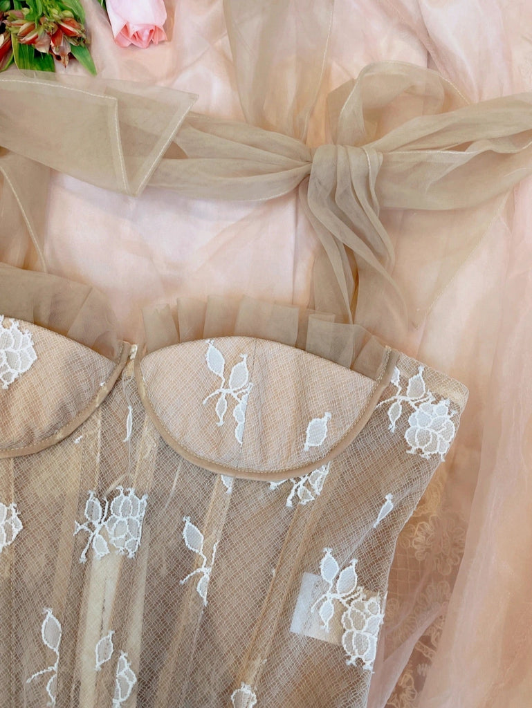 Get trendy with [Couture] The Beige Rose Corset -  available at Peiliee Shop. Grab yours for $169.90 today!