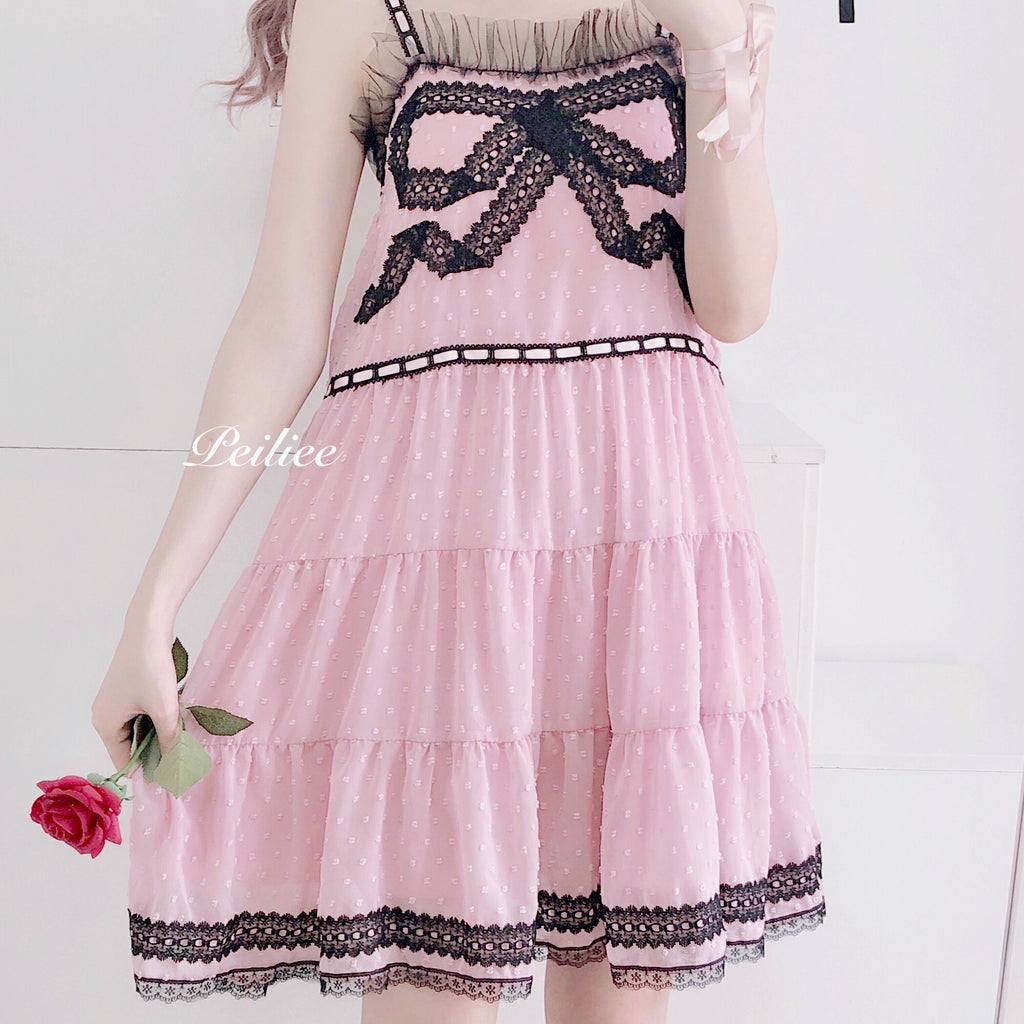 Get trendy with Dolly Charlotta Sweet Ribbon Lace Dress -  available at Peiliee Shop. Grab yours for $29.90 today!
