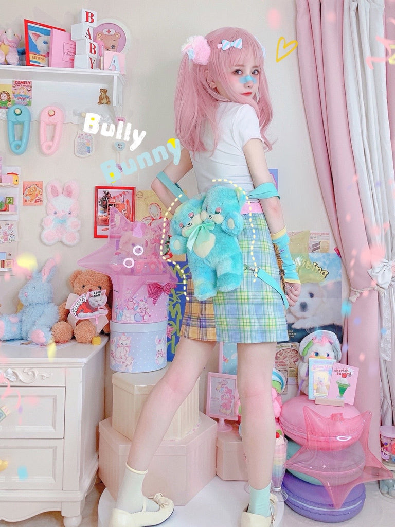 Get trendy with Mint Candy Teddy Bear Backpack Plush Bag -  available at Peiliee Shop. Grab yours for $46 today!