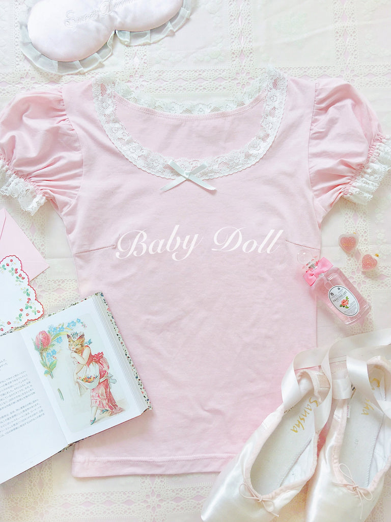Get trendy with [Mid Season SALE] Min Sötnos Sweet Babydoll Larme Cotton Top (babygirl) -  available at Peiliee Shop. Grab yours for $22 today!