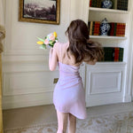 Get trendy with Lilac Aroma Satin Mini Dress -  available at Peiliee Shop. Grab yours for $89.90 today!