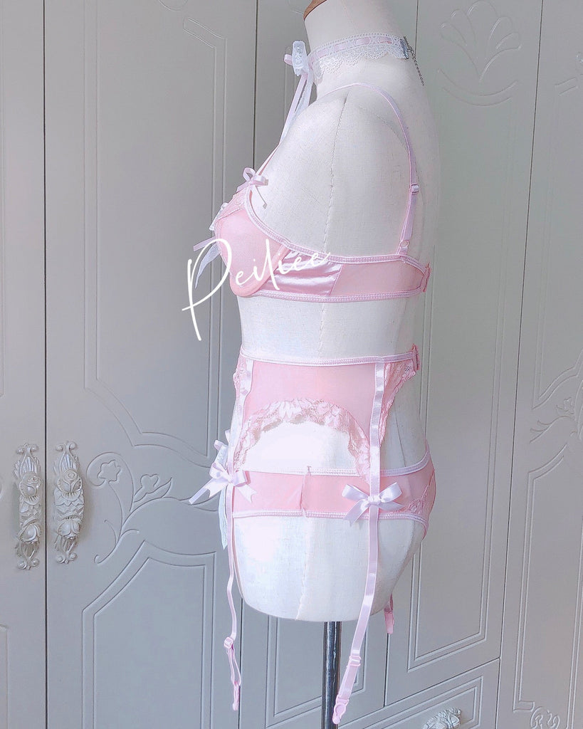 Get trendy with [Handmade Lingerie] Soft Rose Lingerie Set -  available at Peiliee Shop. Grab yours for $29.50 today!