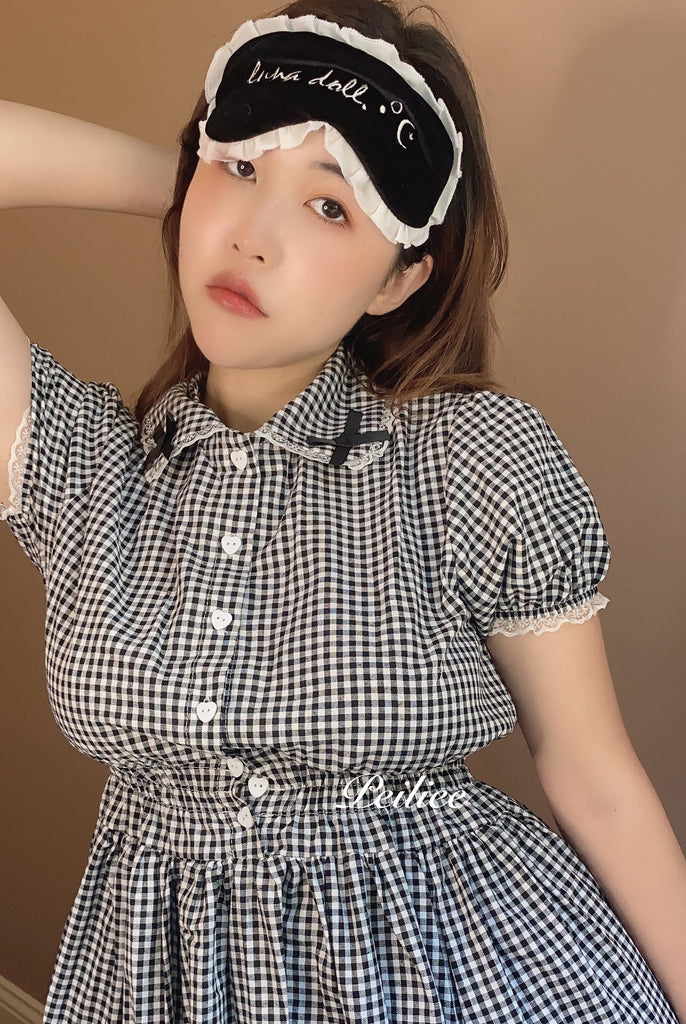 Get trendy with [By Peiliee] Afternoon Tea At Tiffany Gingham Babydoll Mini Dress Lolita 1997 style -  available at Peiliee Shop. Grab yours for $49.90 today!
