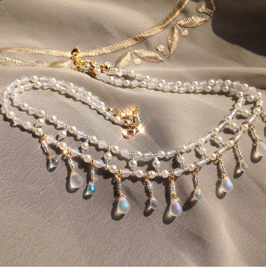 Get trendy with Fairies sparkle crystal drops necklace handmade -  available at Peiliee Shop. Grab yours for $2 today!