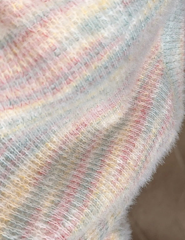 Get trendy with Pastel Rainbow Soft Pastel Knitting Oversized Sweater - Sweater available at Peiliee Shop. Grab yours for $19.90 today!