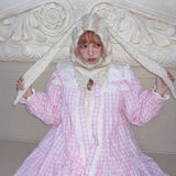 [August Unicorn] The Girl Gingham Babydoll Thin Coat