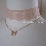 SheepKiss The First Rose Handmade Lace Choker Necklace