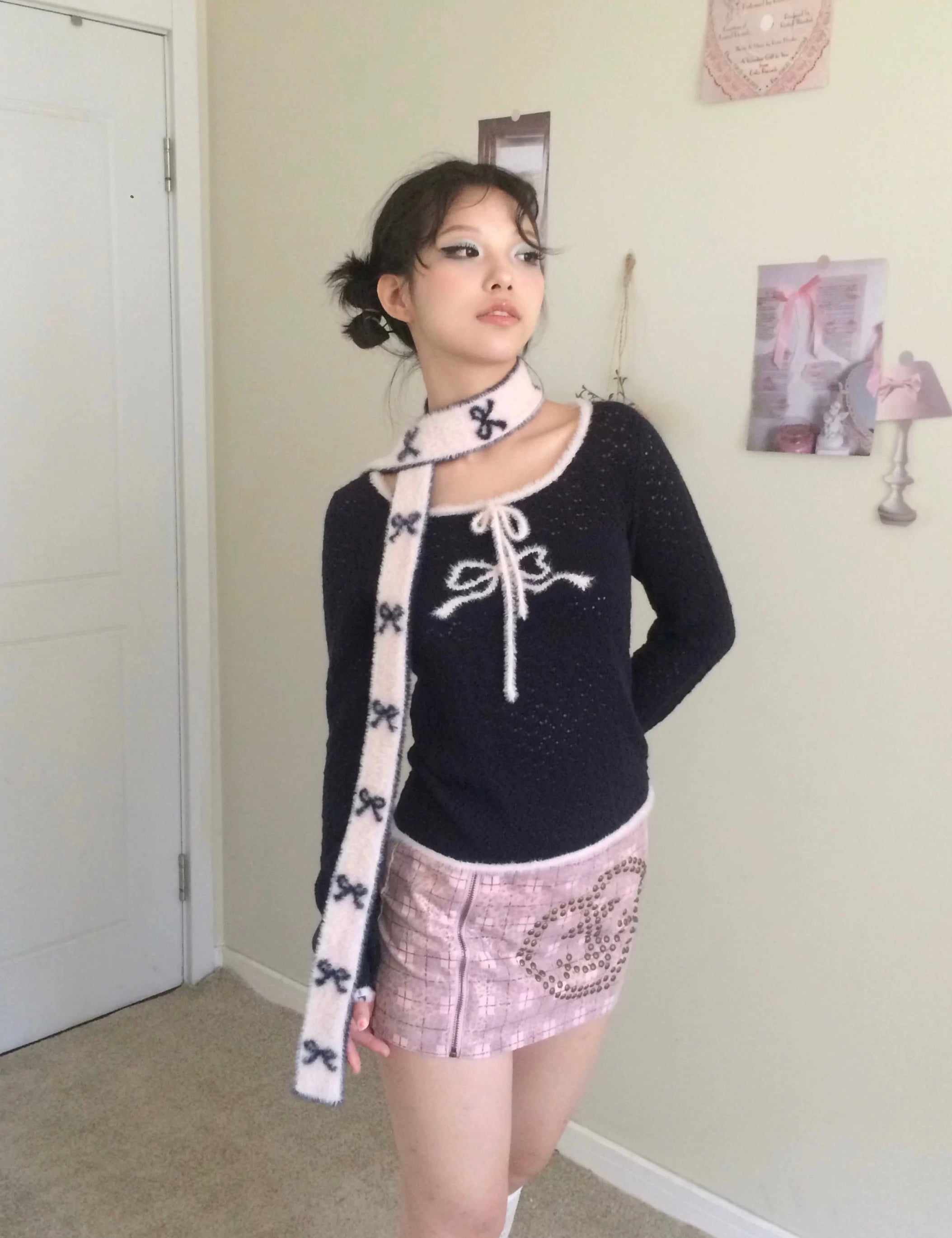 Get trendy with Sic Astra Angel Energy Ribbon Knitting 2 sides Scarf Christmas - Accessories available at Peiliee Shop. Grab yours for $25 today!