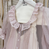 Sublunary Wild Iris Silk Cotton Dress Gown Set