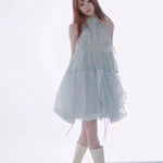 Get trendy with [Rose Island] Blue Sea Fairytale Mini Dress - Dress available at Peiliee Shop. Grab yours for $62 today!