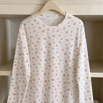 Get trendy with Floral Puff Cream Cake Cotton Shirt - Sweater available at Peiliee Shop. Grab yours for $16 today!