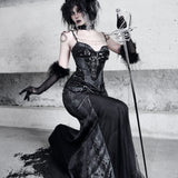 [Blood Supply] Shadow Stalker Gothic Bodycon Cami Dress with Mermaid Hem