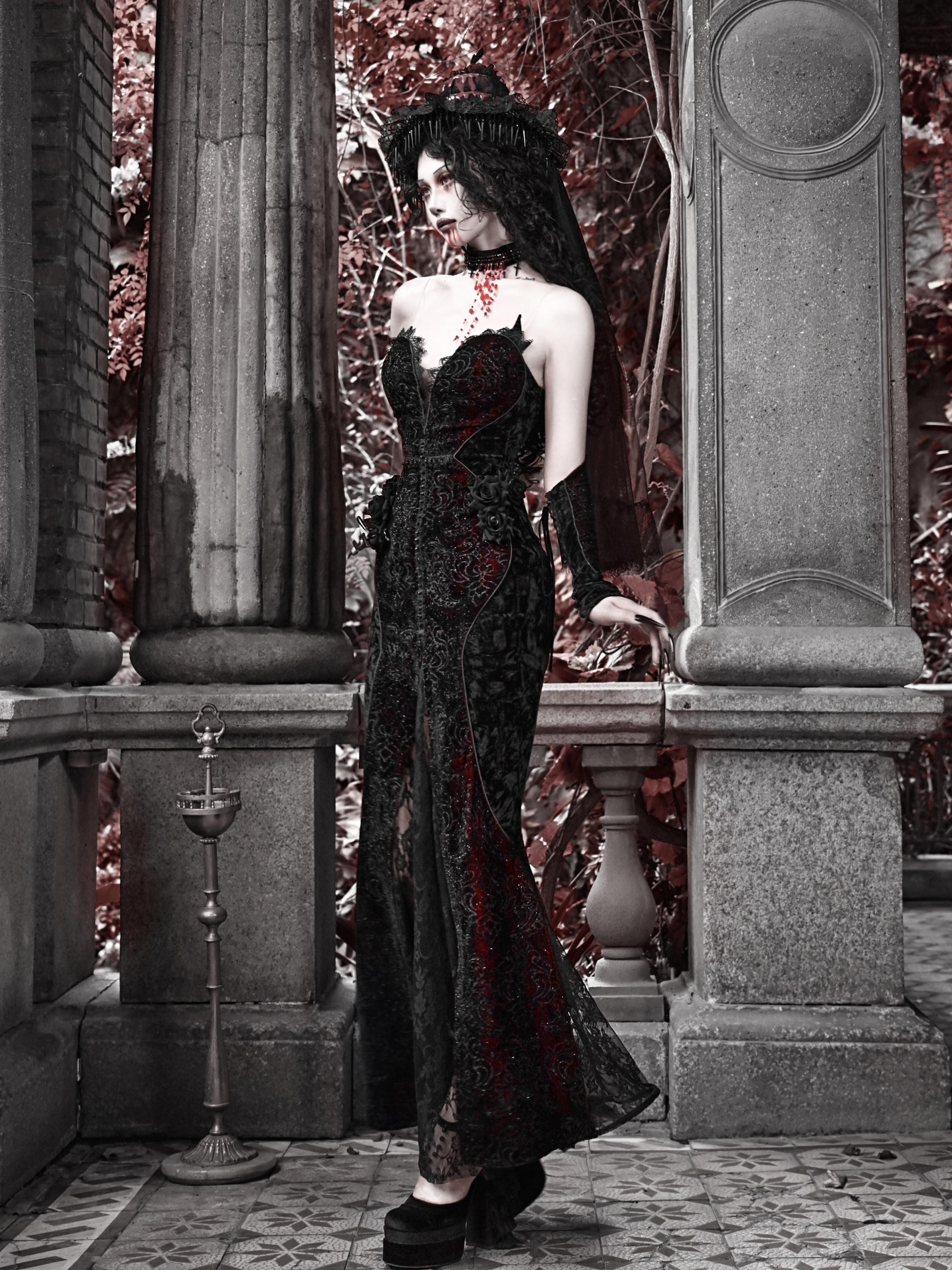 blood red velvet dress Red Velvet Renaissance Dress, Elizabeth Bathory Gown, 1500s Velvet Gown