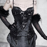 [Blood Supply] Shadow Stalker Gothic Bodycon Cami Dress with Mermaid Hem