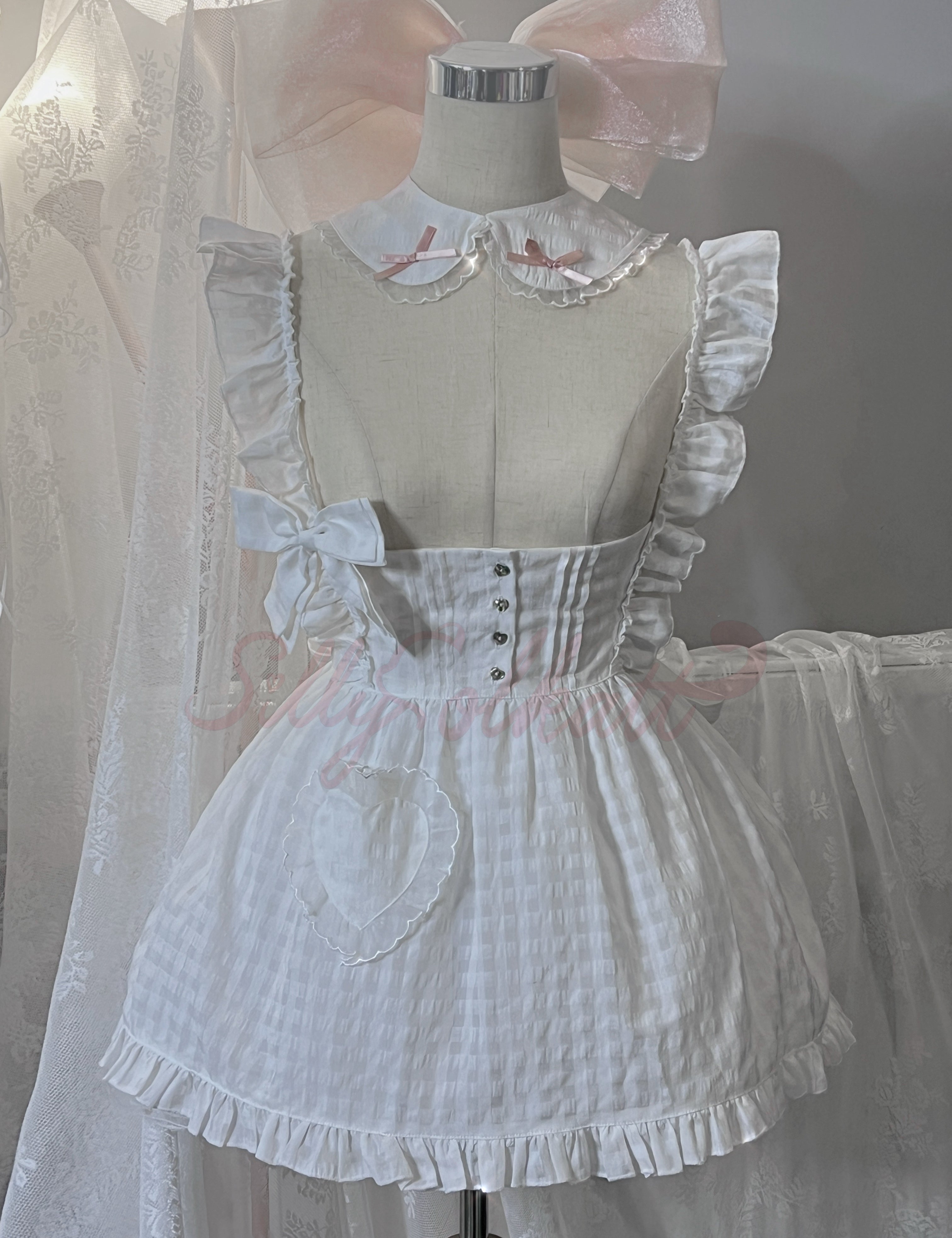 Silly Solkatt Alice’s Angel Aura White Gingham Apron Set