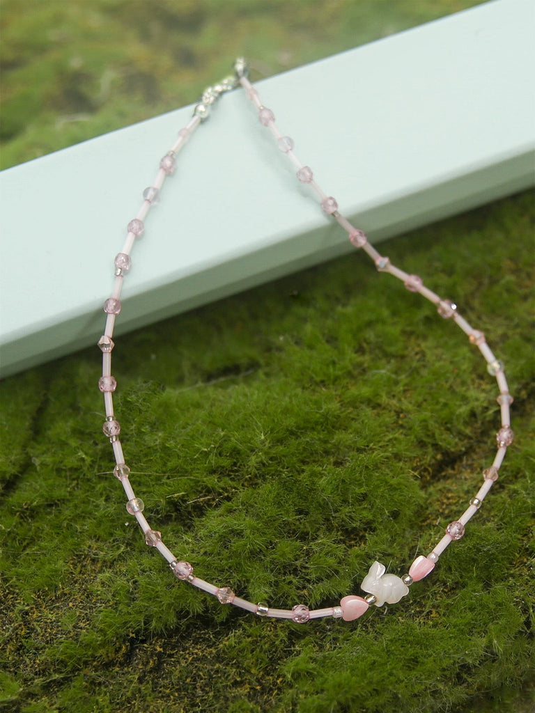 Get trendy with [Rose Island] Bunny Heart mother pearl shell Choker Necklace - Apparel & Accessories available at Peiliee Shop. Grab yours for $24 today!
