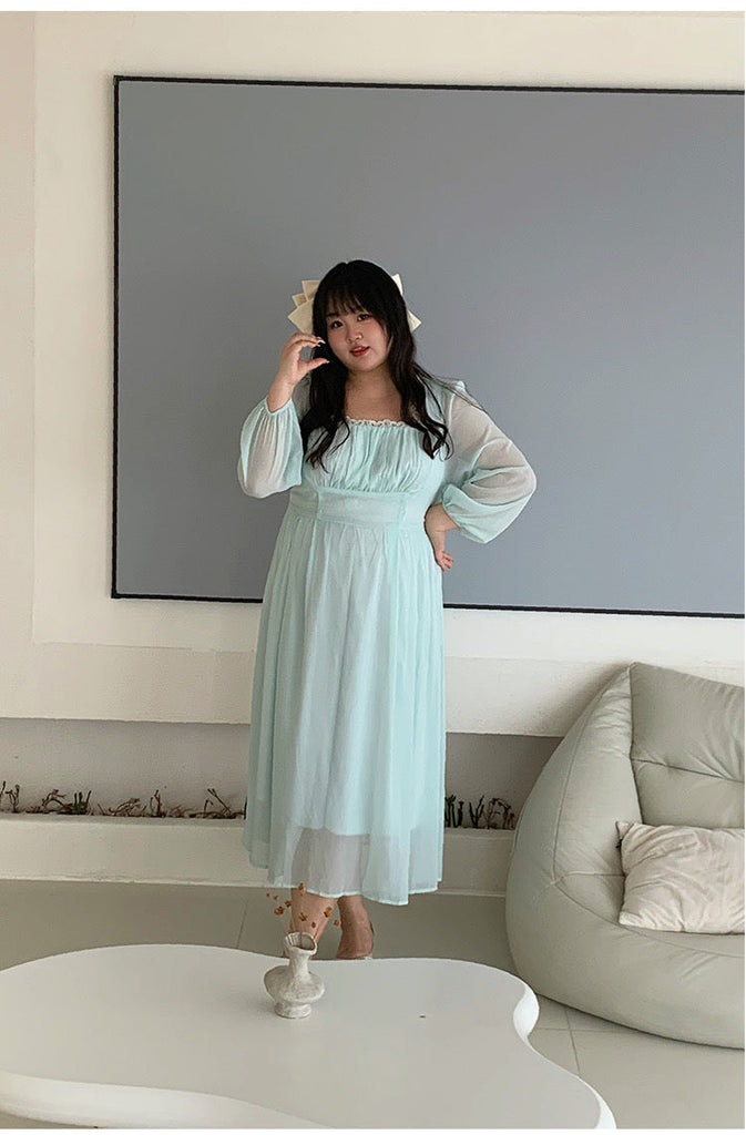 Get trendy with [Curve Beauty] Jasmine Tea First Love Dress(Plus Size 200 lbs) - Dresses available at Peiliee Shop. Grab yours for $37 today!