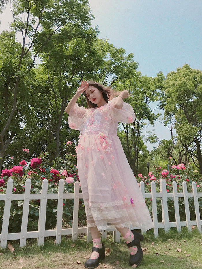 [August Unicorn] Handmade Floral Heaven Dress - Premium Dresses from August Unicorn - Just $222! Shop now at Peiliee Shop