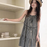 Get trendy with Night Night Gingham Cotton Dress -  available at Peiliee Shop. Grab yours for $19.90 today!