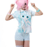 SelfishGhost 92% Cotton Yume Kawaii Anime Polo & Shorts Set