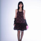 Get trendy with [Evil Tooth] Wild Rose Floral Gyaru Girl Mini Dress - Shirts & Tops available at Peiliee Shop. Grab yours for $42 today!