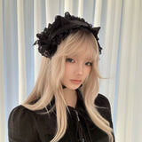[Limited Edition] KittenClaw Pure Black Lace Cat Ear Headdress