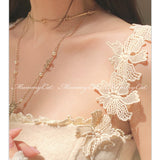 [Mummy Cat] My Soft Angel Floral Wool Corset Top Camisole