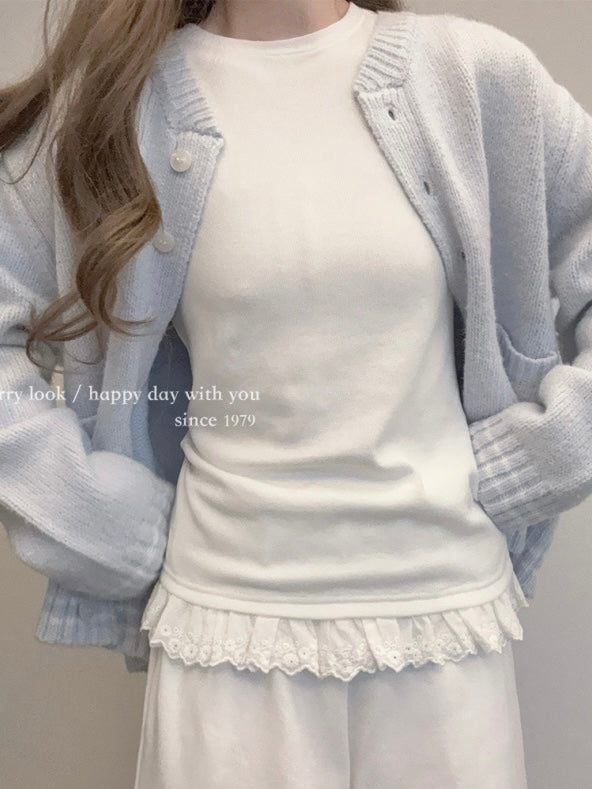 Get trendy with Soft Soft Snow Christmas Cotton Lace Sweatshirt - Sweater available at Peiliee Shop. Grab yours for $19.90 today!