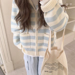 Get trendy with Pastel Cloud Knitting Hoodie Cardigan - Sweater available at Peiliee Shop. Grab yours for $39.90 today!