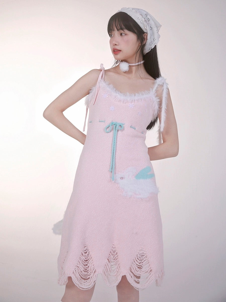 Get trendy with [Rose Island] Bunny Elf Knitted Dress -  available at Peiliee Shop. Grab yours for $71 today!