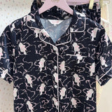 Kitty Pajamas Party Summer Sleepwear Set with top and shorts