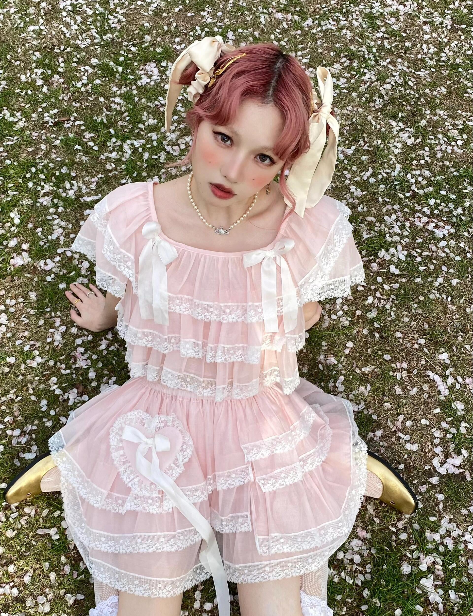 Get trendy with [August Unicorn] The blooming dream crop top and skirt set - Dresses available at Peiliee Shop. Grab yours for $68 today!