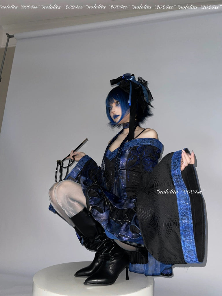 [Pre-order till 9th Feb 2024] NoLolita 24SS Blue Blood Gothic Lolita Dress Set - Premium  from NOLOLITA - Just $24! Shop now at Peiliee Shop
