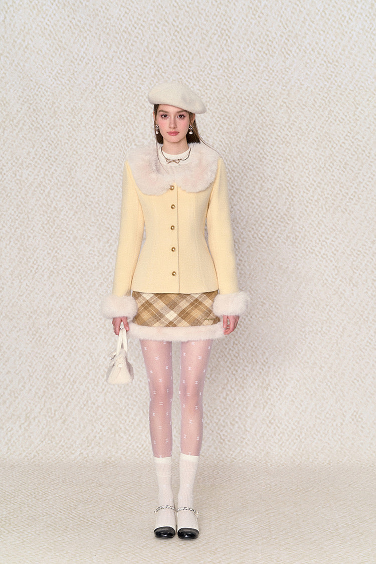 Get trendy with [Underpass] Sweetheart Woolen Jacket & Skirt Set -  available at Peiliee Shop. Grab yours for $46 today!