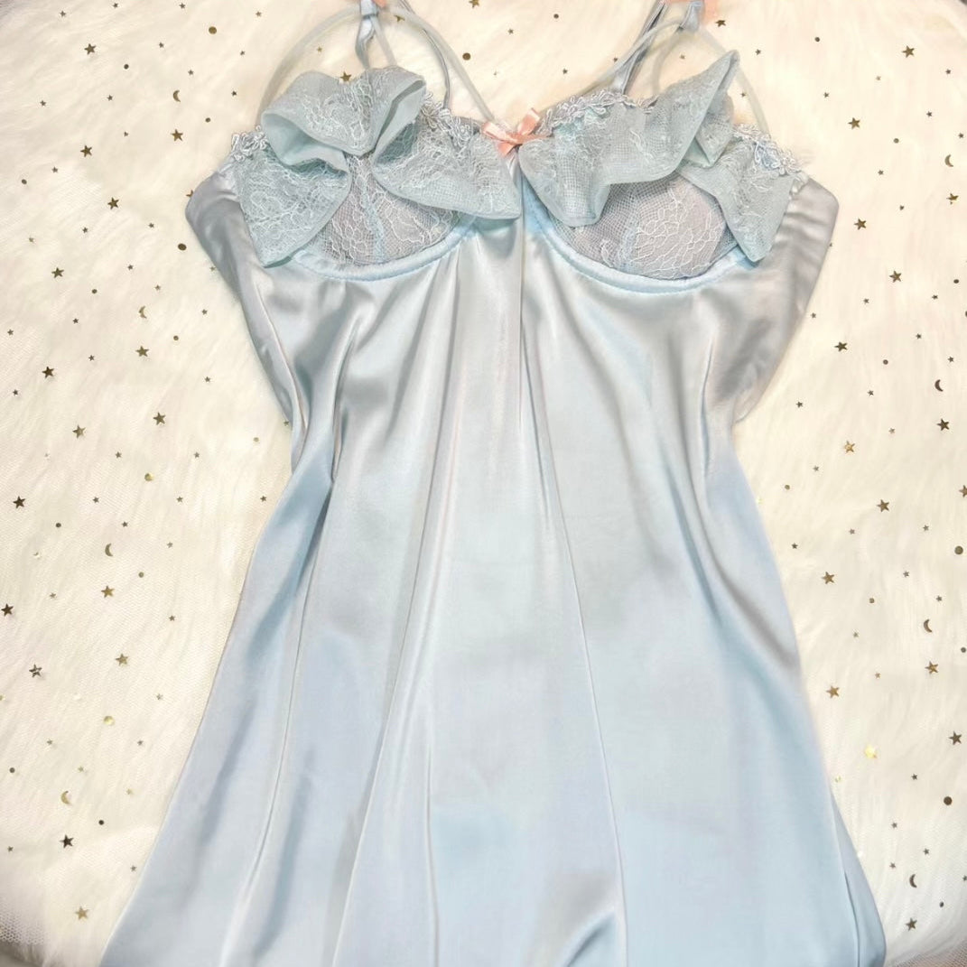 Get trendy with Blue Cream Soft  Lingerie Dress -  available at Peiliee Shop. Grab yours for $18 today!