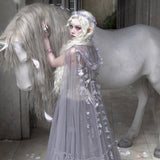 Blood Supply Moonlight Spirit Flower Semi-sheer Tulle Long Cap