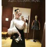 SheepKiss Winter Rose Snow White Princess Cape Faux Fur