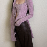 Get trendy with [Illimite] Lavender Romance Soft knitted cardigan three pieces set - Clothing available at Peiliee Shop. Grab yours for $56.80 today!