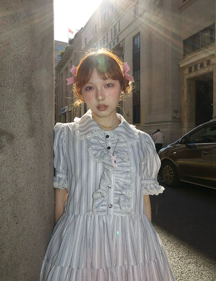 August Unicorn Wonderland Maid Stripe Dress