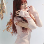 Get trendy with [Rose Island] Fairy Spirit Soft Coquette Dream In Pink Sweater With Arm warmer -  available at Peiliee Shop. Grab yours for $45 today!