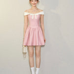 Get trendy with [UNDERPASS] Princess In Pink Mini Dress -  available at Peiliee Shop. Grab yours for $58 today!