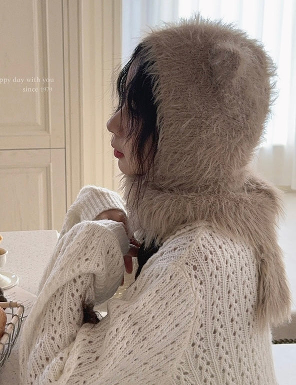 Get trendy with [Faux Fur] Baby Bear Ear Shaped Beanie And Scarf - Accessories available at Peiliee Shop. Grab yours for $14.90 today!