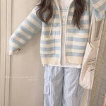 Get trendy with Pastel Cloud Knitting Hoodie Cardigan - Sweater available at Peiliee Shop. Grab yours for $39.90 today!